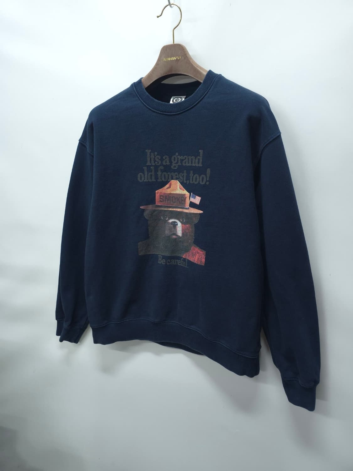 스모키 베어 남성 그래픽 헤비쭈리 맨투맨 상품이미지2