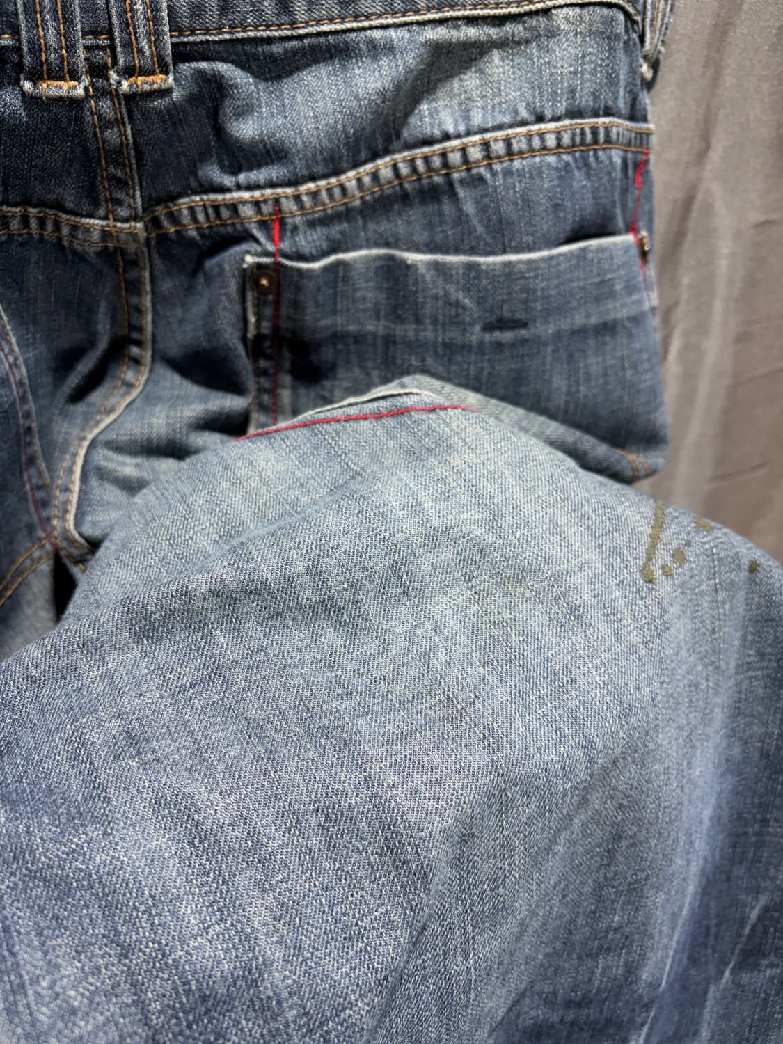 36in FUBU 푸부 더티페인팅 워싱 와이드 데님팬츠 상품이미지9