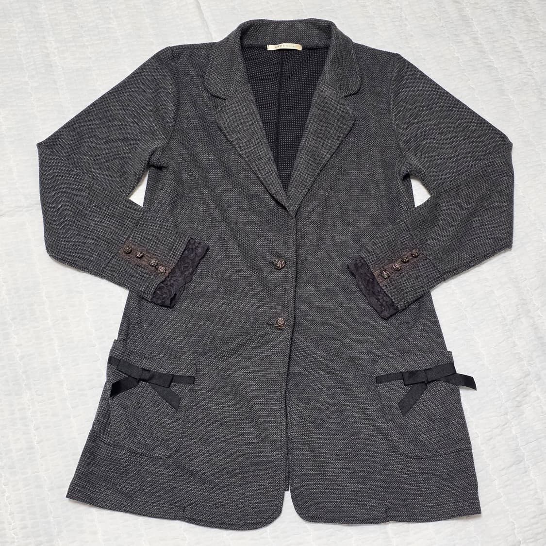 일본엑시즈팜 양지뢰 로즈레이스 니트 자켓 상품이미지1