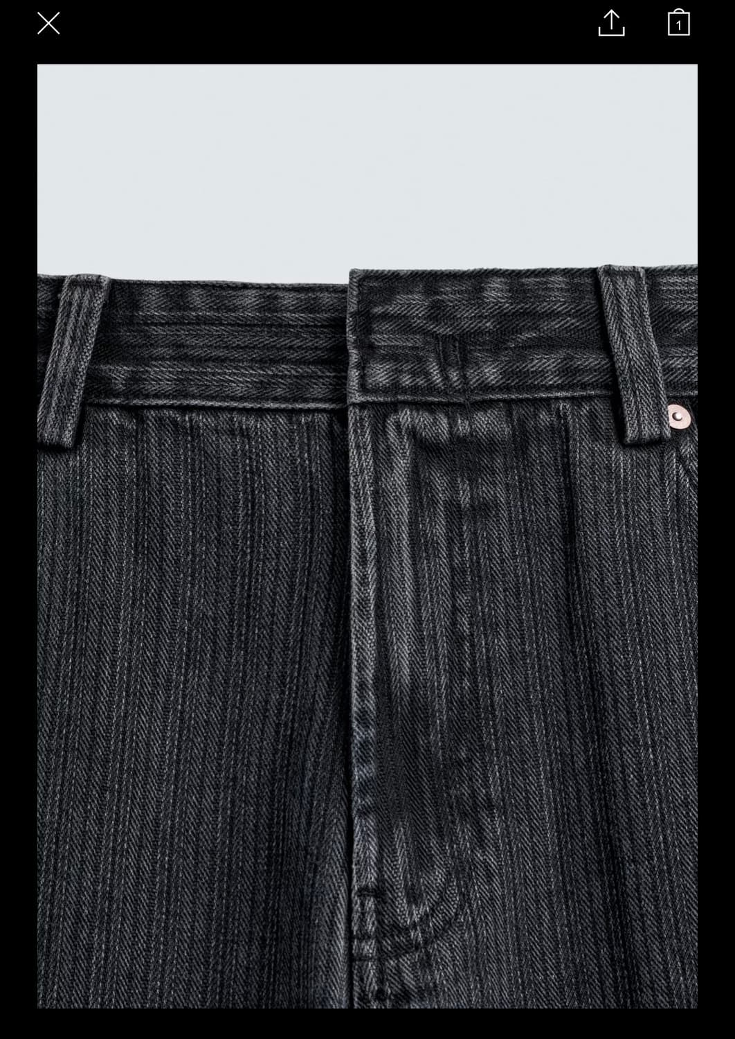 자라 루즈 스트레이트 블랙 데님 팬츠 상품이미지8