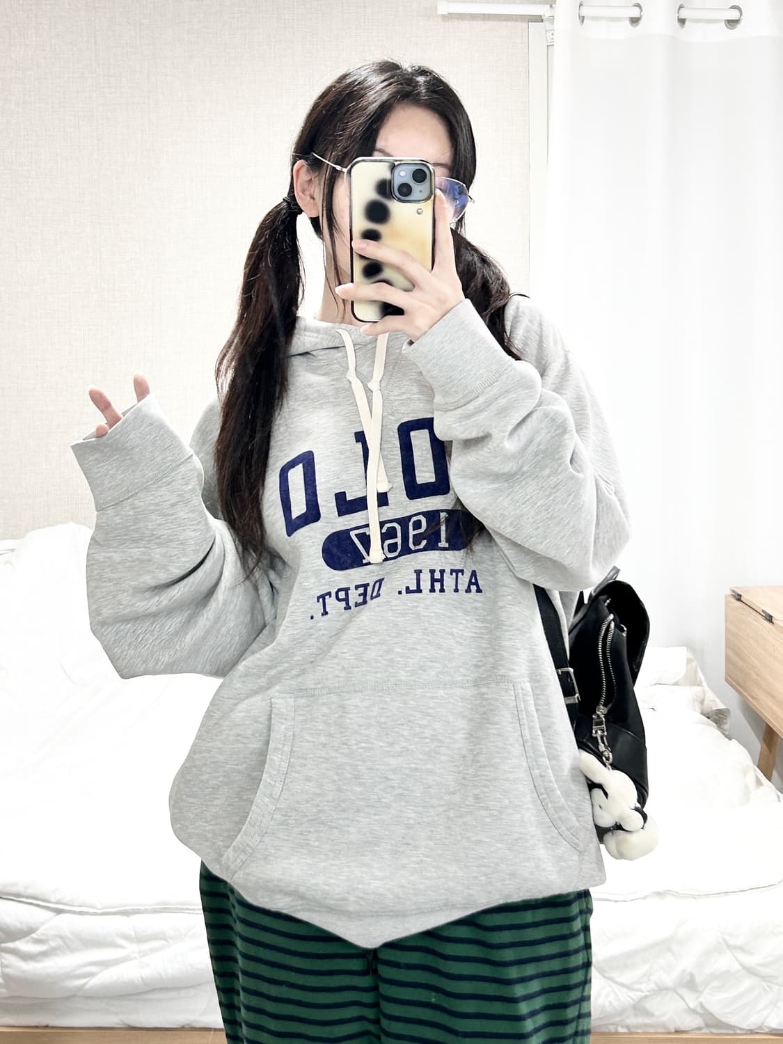 폴로 신형 빅로고 그레이 후드 상품이미지1