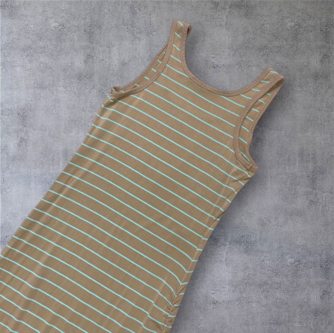 빅토리아시크릿 베이지 스트라이프 셔링 슬리브리스 롱 원피스 XS 상품이미지7