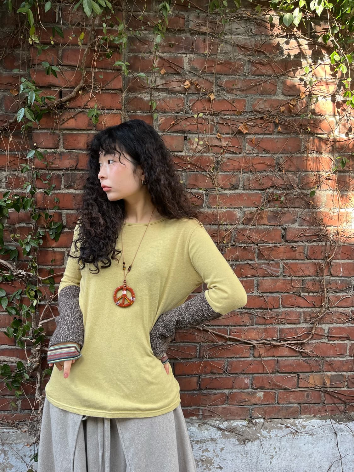 소매 니트 포인트 롱 슬리브 상품이미지2