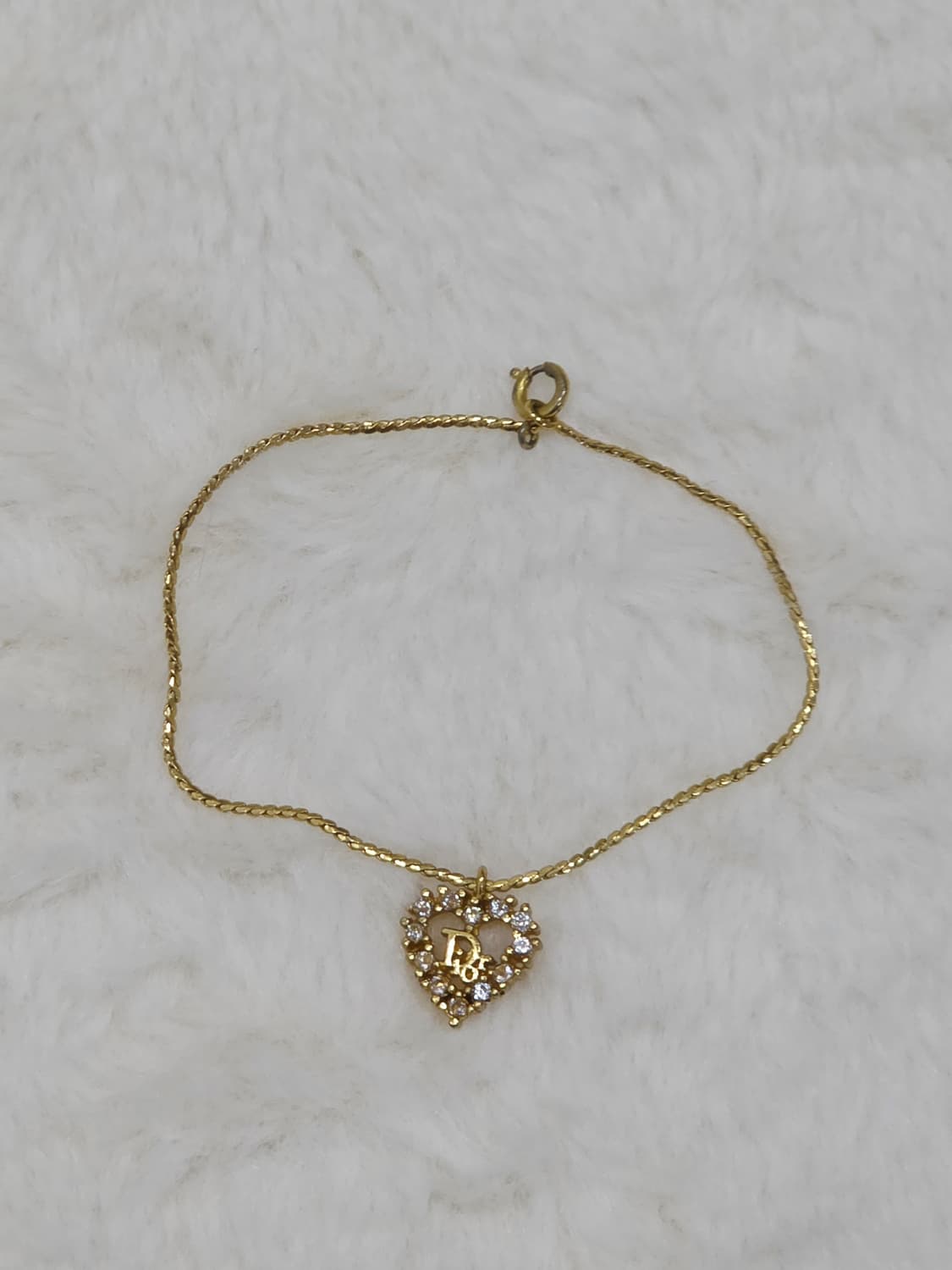디올 금장 큐빅하트 dior 로고 팔찌 상품이미지3