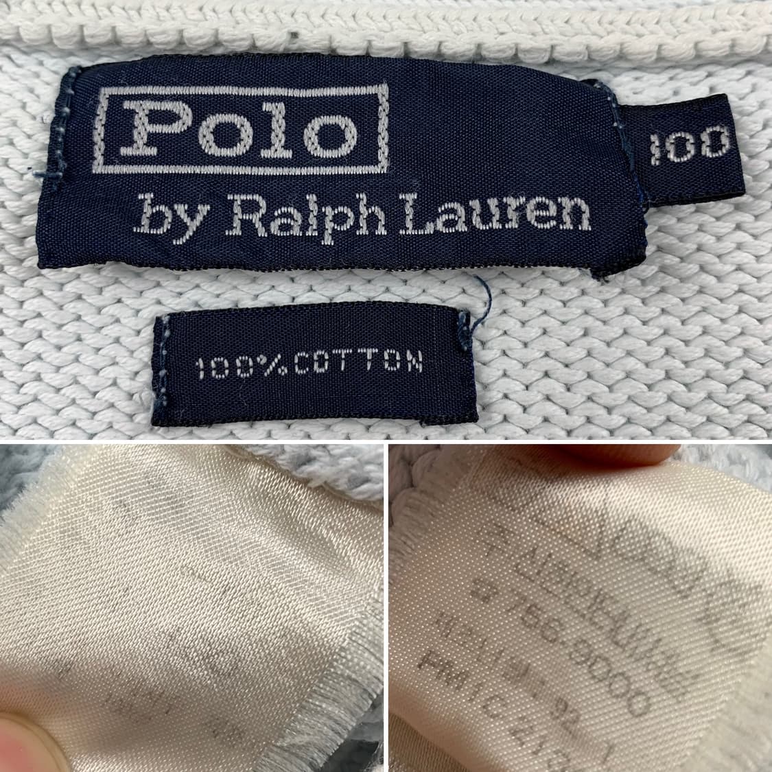 90s 폴로 랄프로렌 포니로고 코튼 니트 가디건 스카이블루 상품이미지7