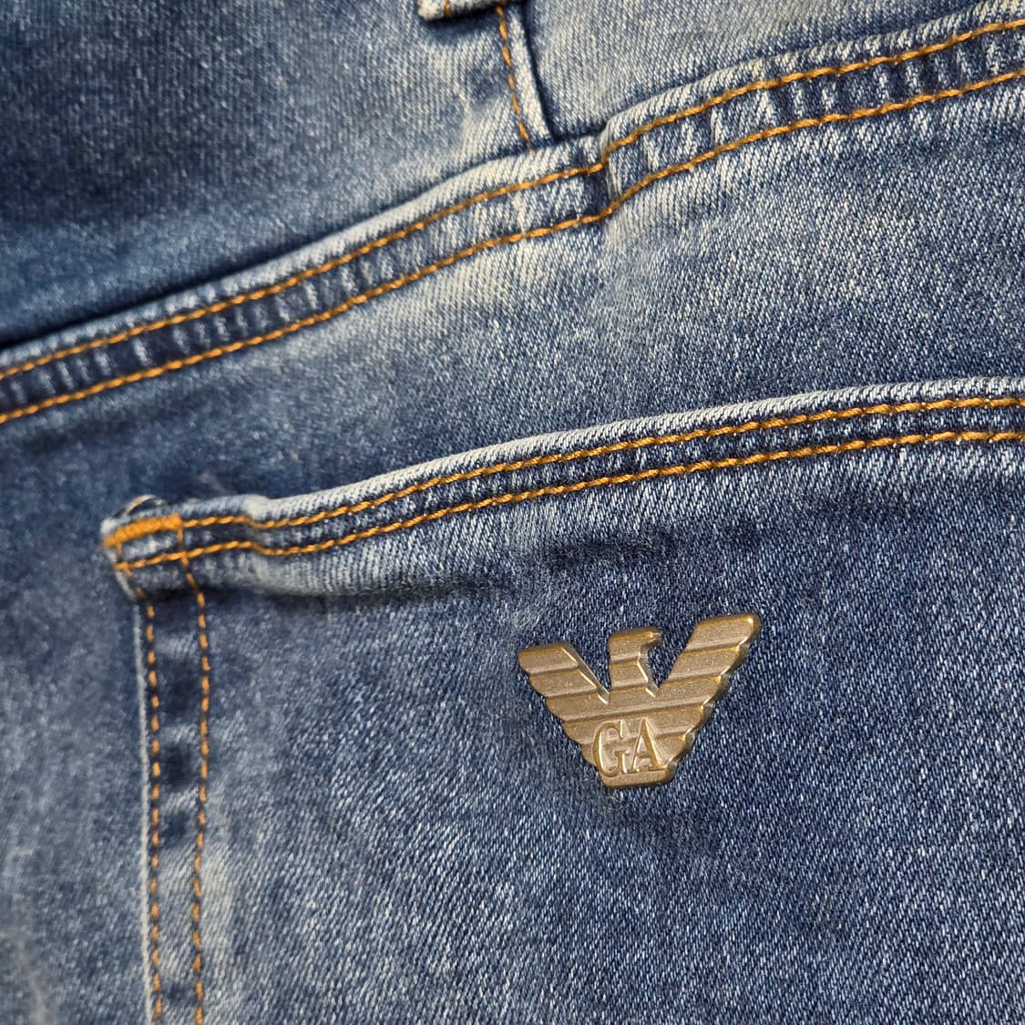 아르마니 진스 중청 워싱 스트레이트 팬츠 상품이미지5