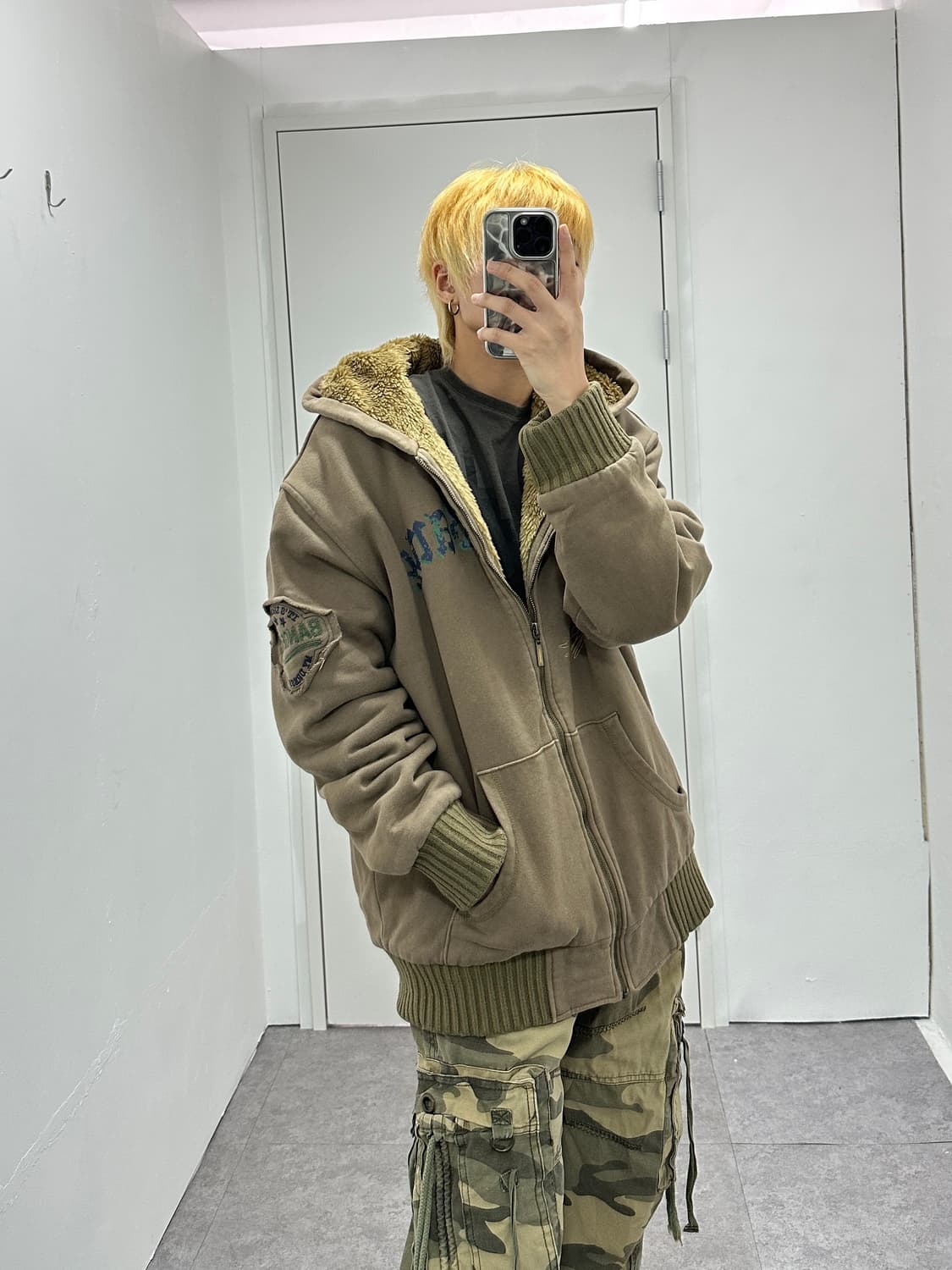 BANG BANG gothic eagle printing fur hood 상품이미지7
