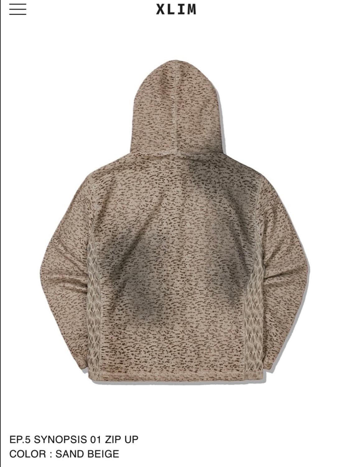 XLIM 엑슬림 ep.5 시놉시스 후드집업 샌드베이지 상품이미지4