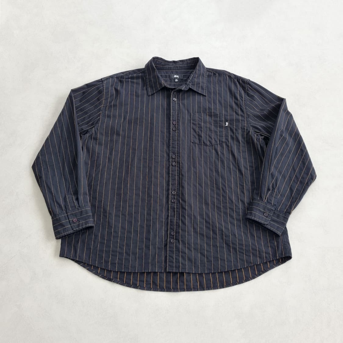 스투시 핀스트라이프 스티치 셔츠 - XL    STUSSY 긴팔셔츠 상품이미지1