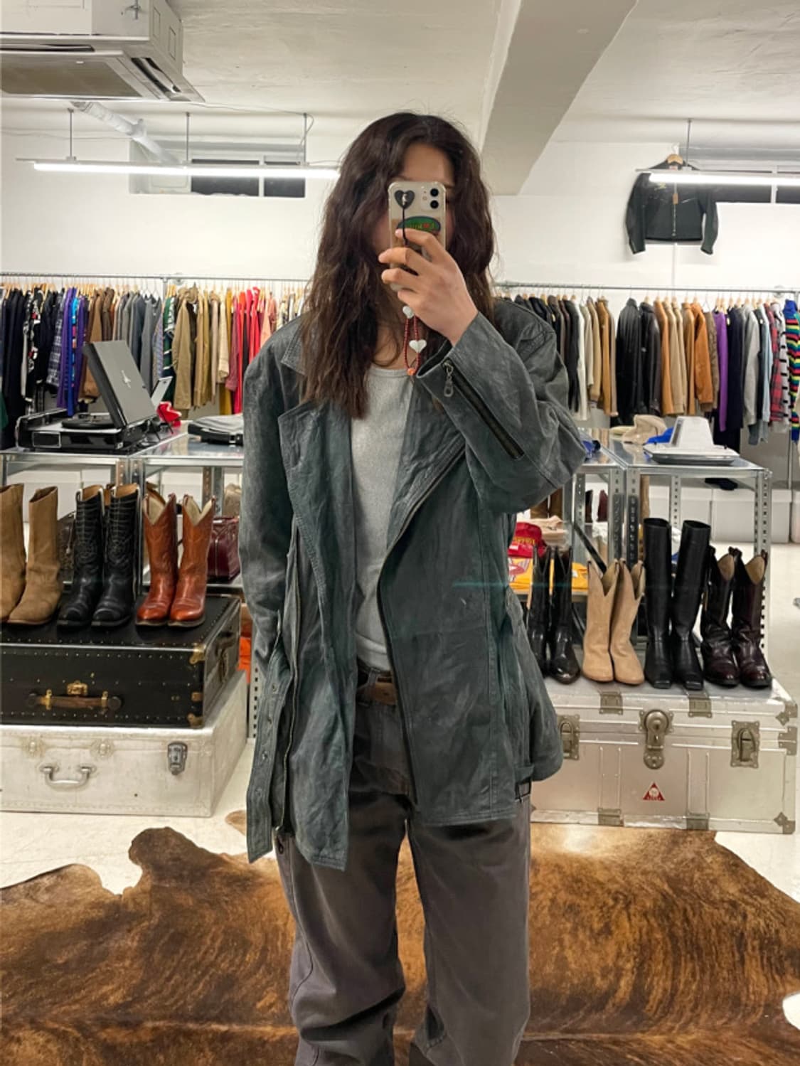 VTG leather western rider coat 레더 라이더 코트 상품이미지1