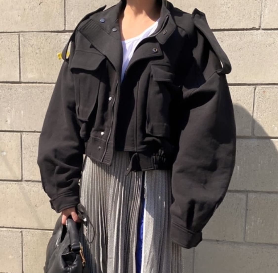 새상품 장담) 브론즈 크롭 야상 자켓 오버핏 상품이미지1