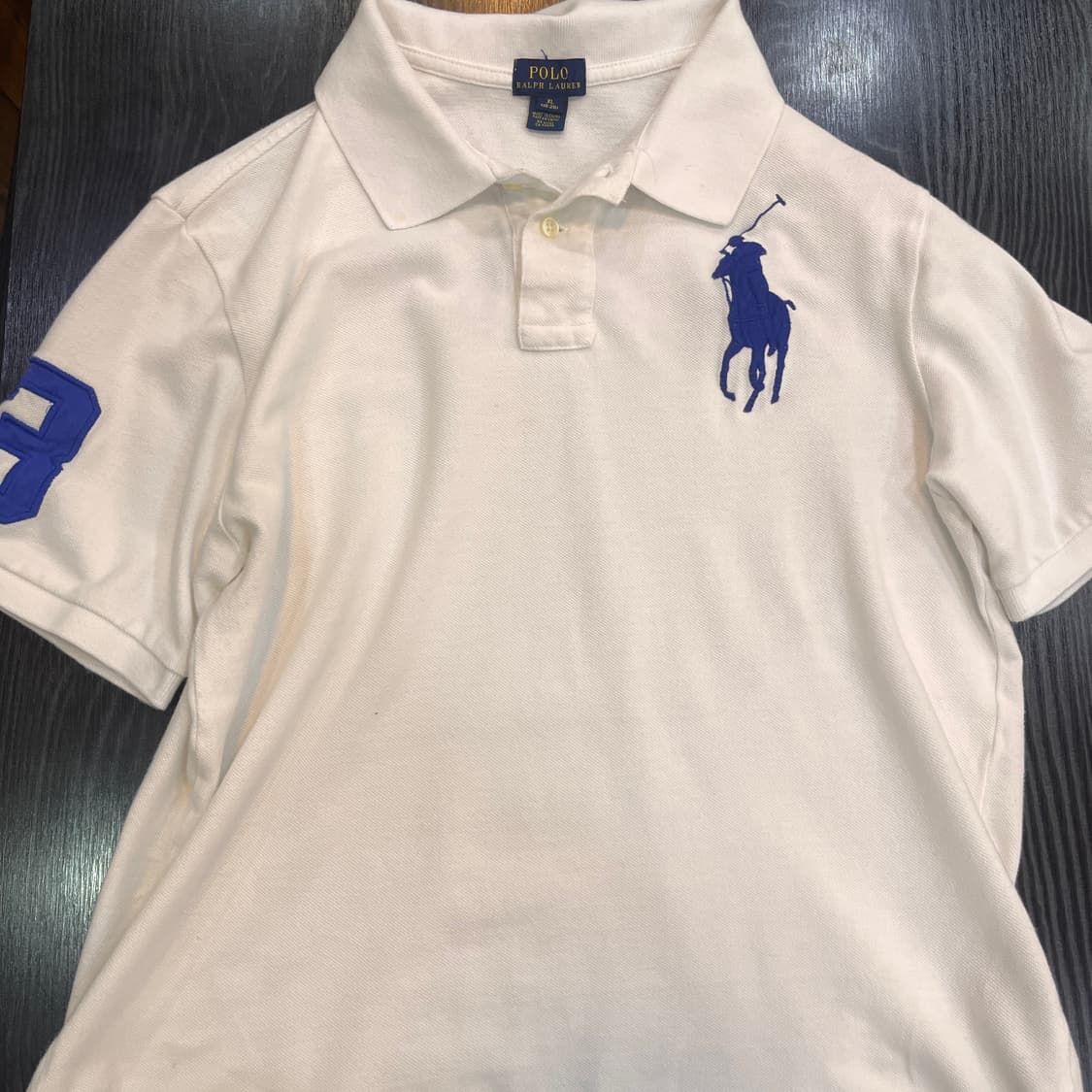 폴로 빅포니 카라티 화이트 흰색 블루로고 상품이미지1