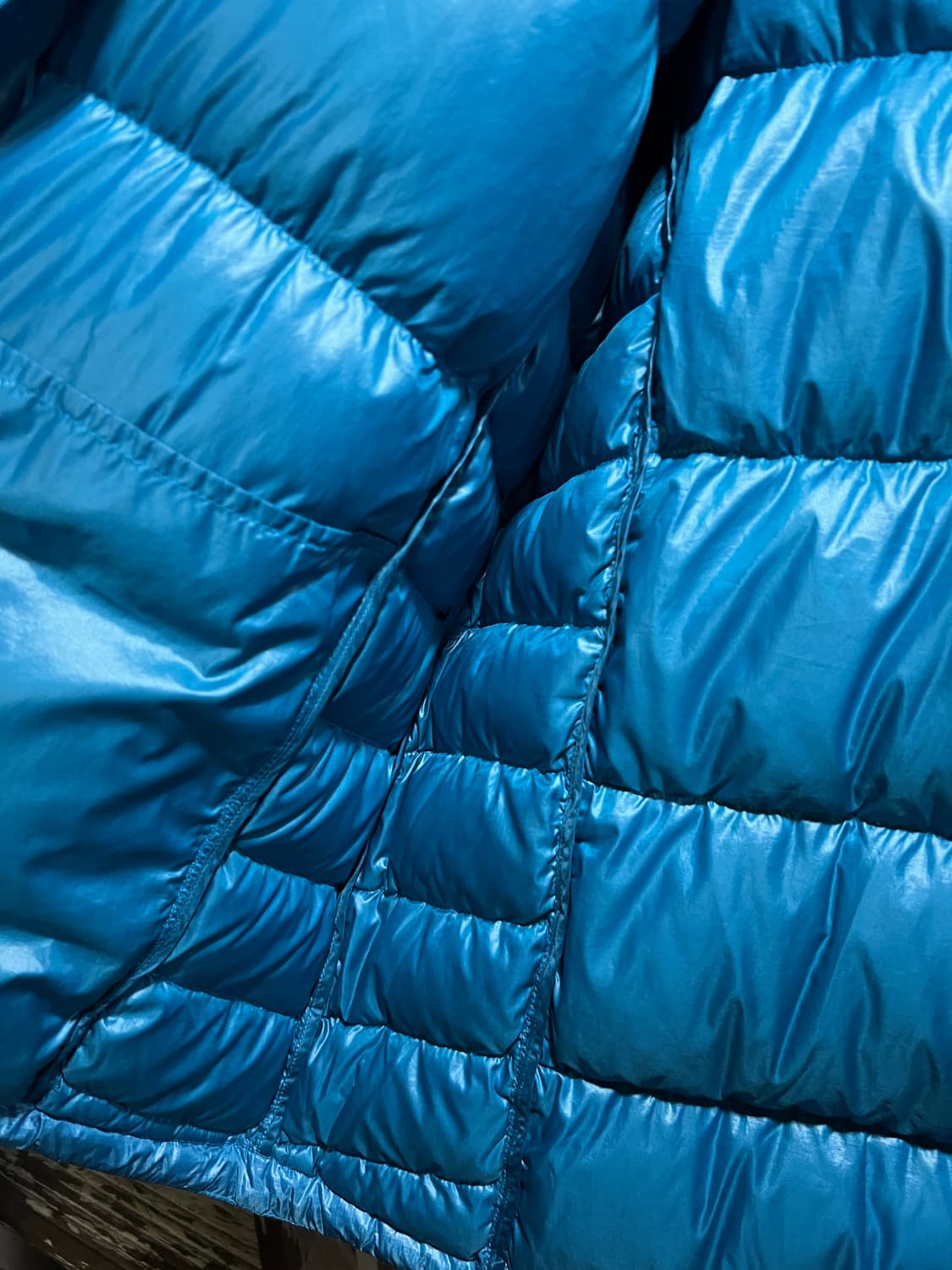 [XL]90's 몽벨 EX800 스카이블루 덕다운 경량 패딩 상품이미지7