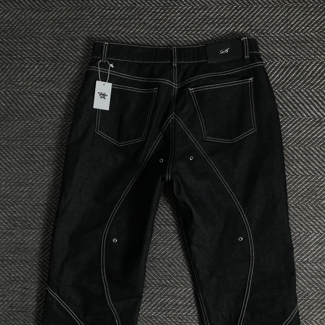 51퍼센트 스티치 디테일 블랙 데님 와이드 팬츠y 3403 상품이미지6