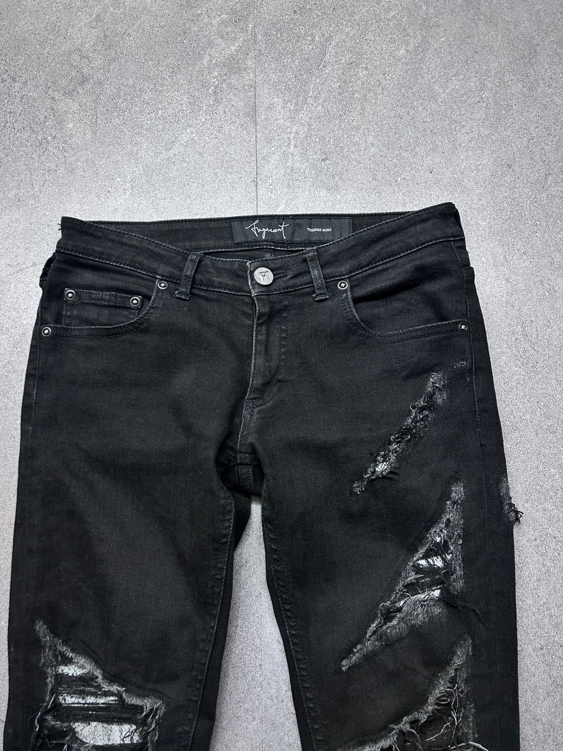 Fagassent 디스트레스드 레이어드 데님 팬츠 상품이미지2