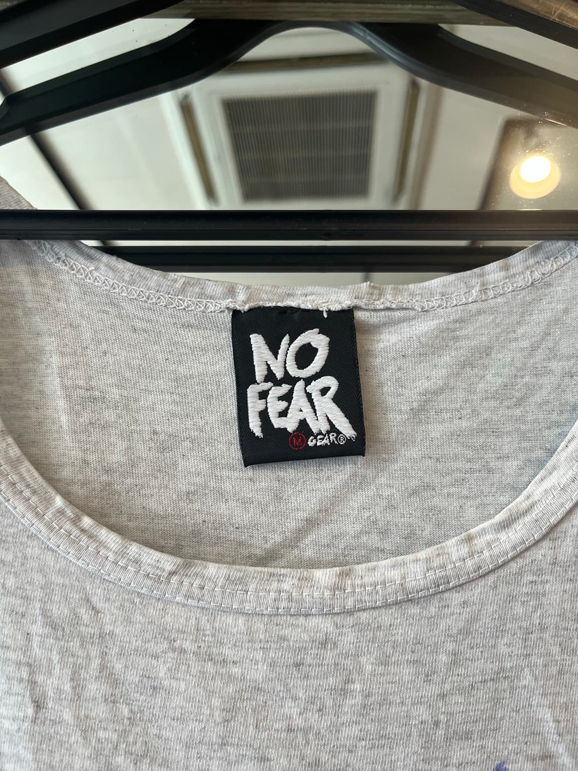 NO FEAR 그레이 멀티컬러 로고 빅프린팅 코튼 올드스쿨 슬리브리스 민 상품이미지3