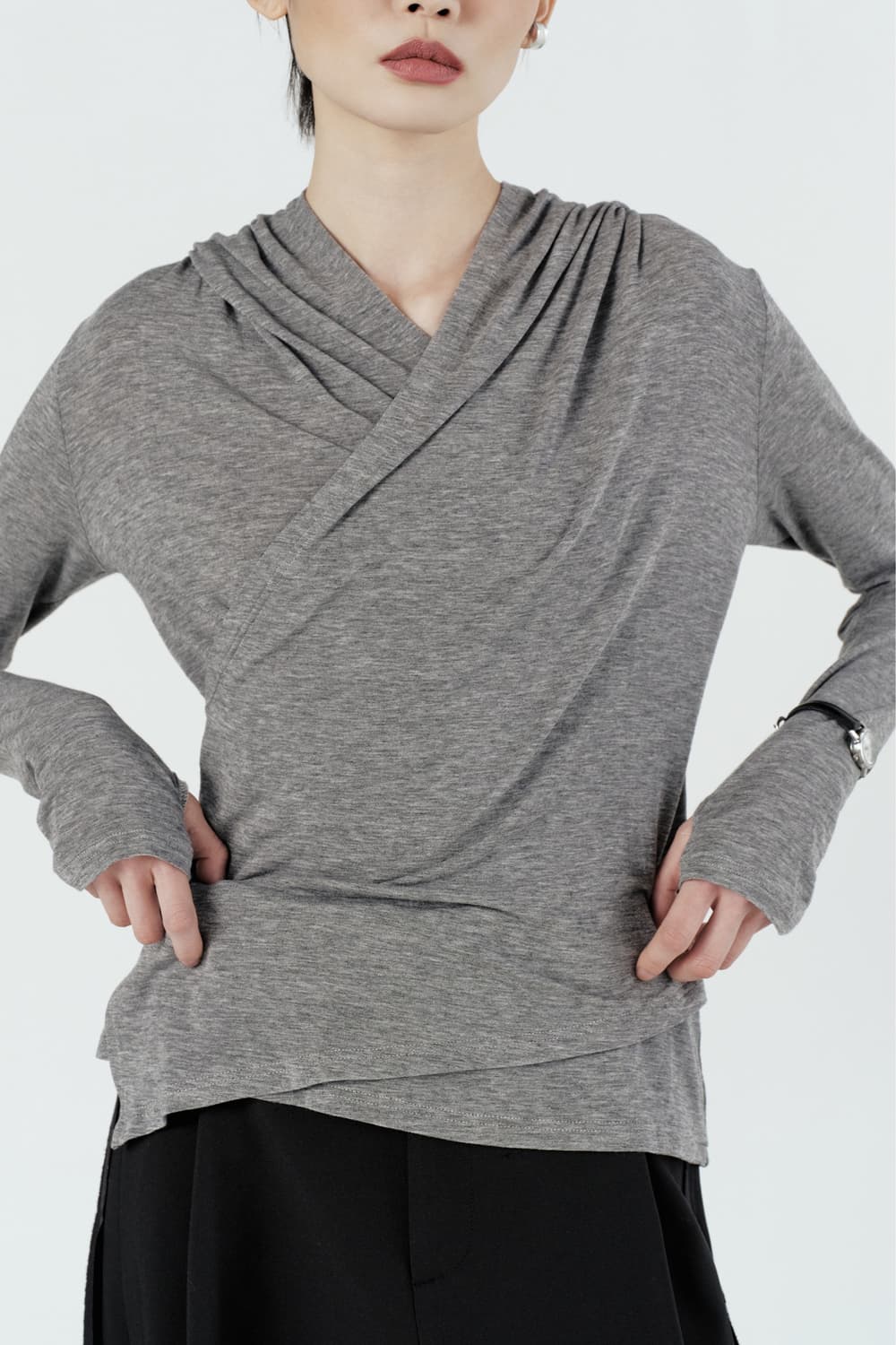 [더일마] Momo Hoodie Wrap T, gray *새상품 상품이미지3
