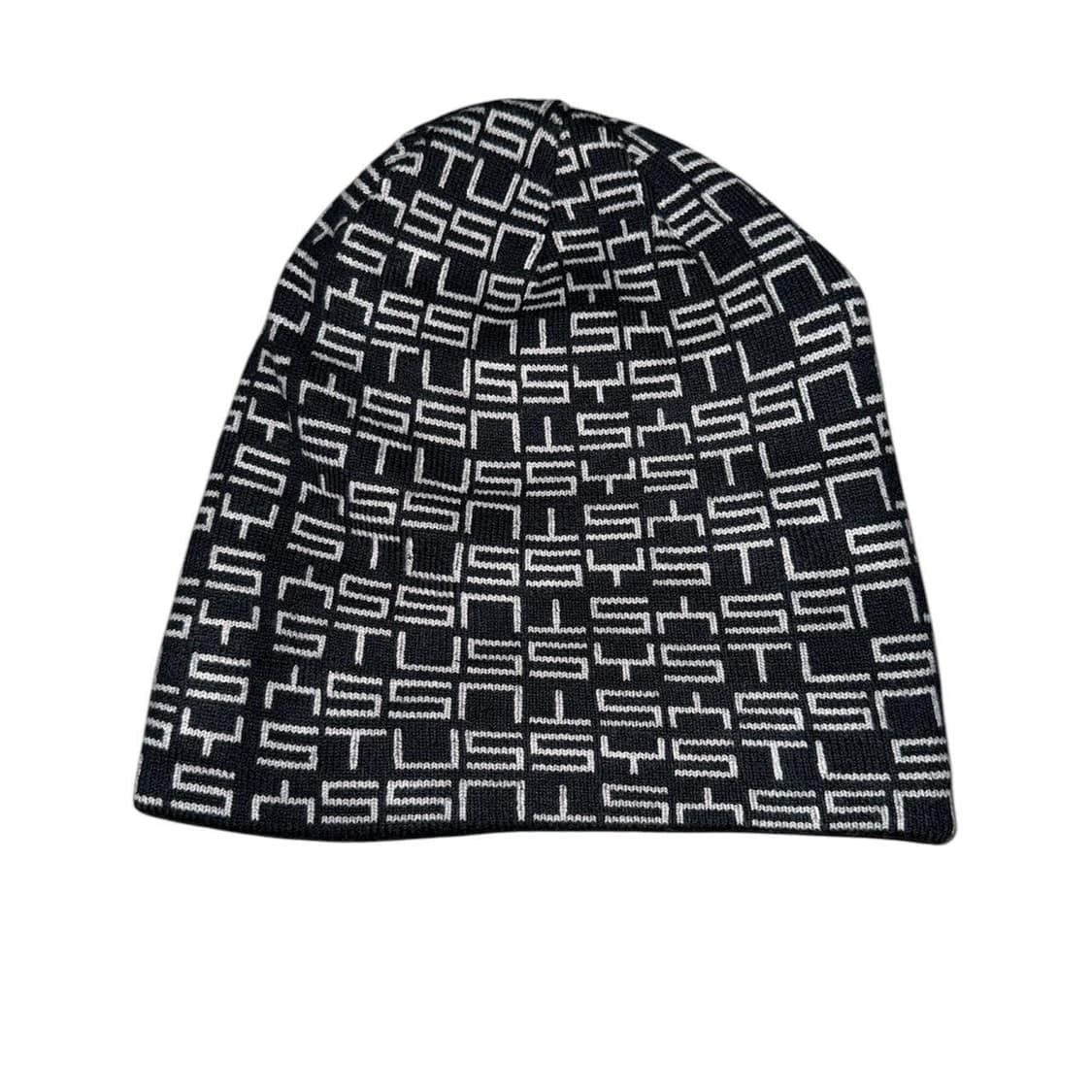 스투시 올오버 로고 니트 비니 블랙 상품이미지1