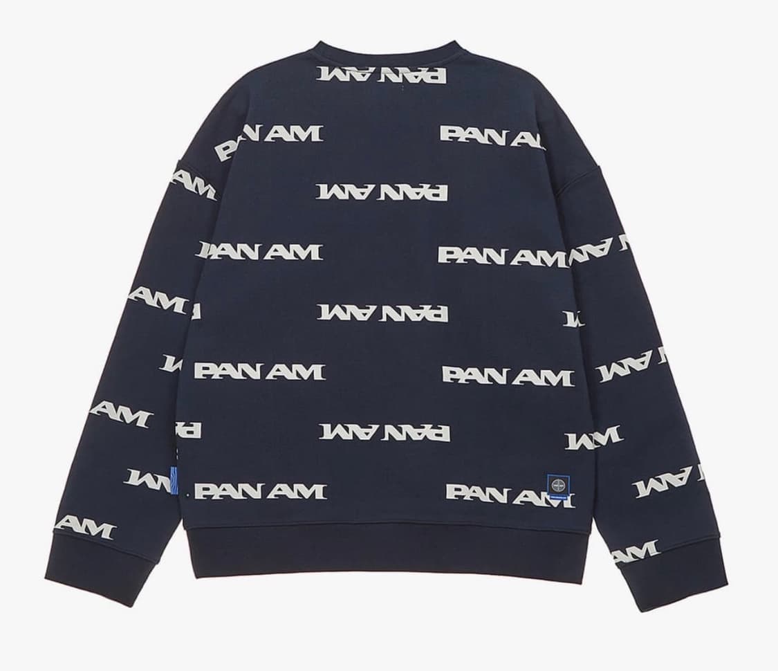 [새상품] 라이프 팬암 올오버 오버핏 맨투맨 네이비 - M 상품이미지1