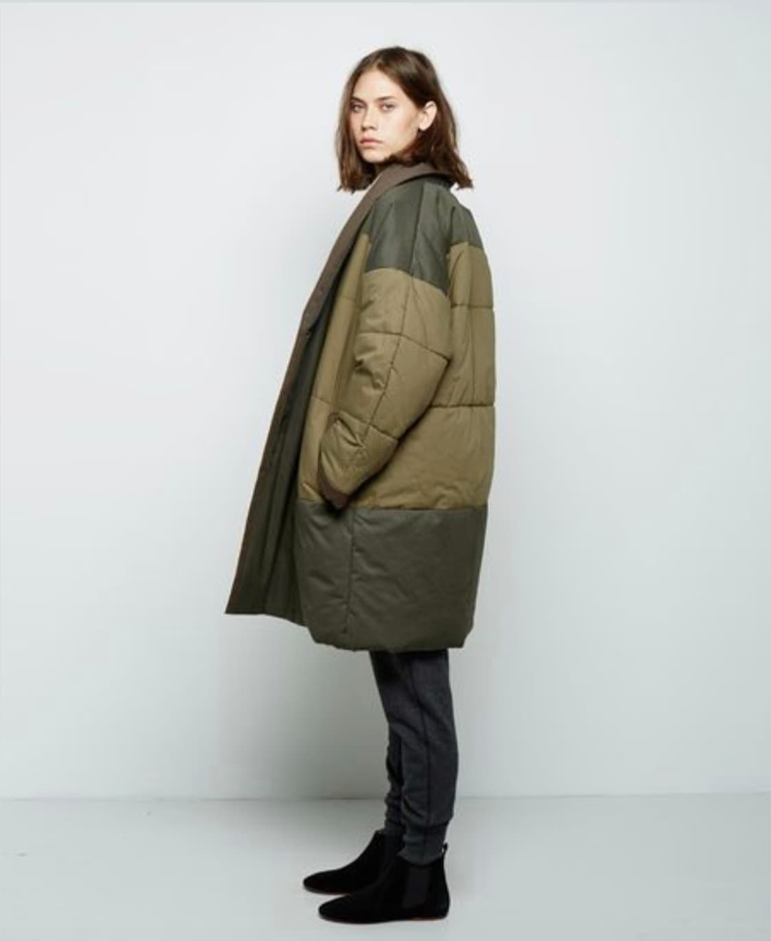 이자벨마랑  카키 컬러블럭 아우터 상품이미지2