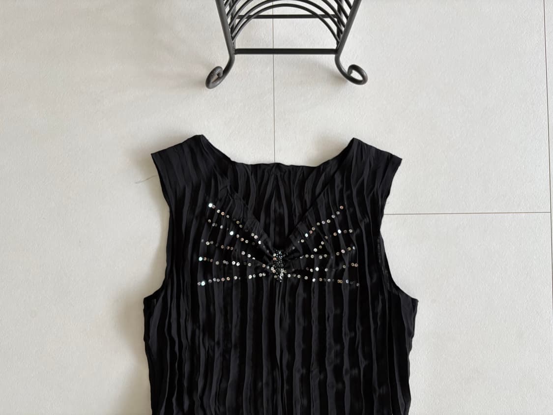 sequin pleated sleeveless top 상품이미지5