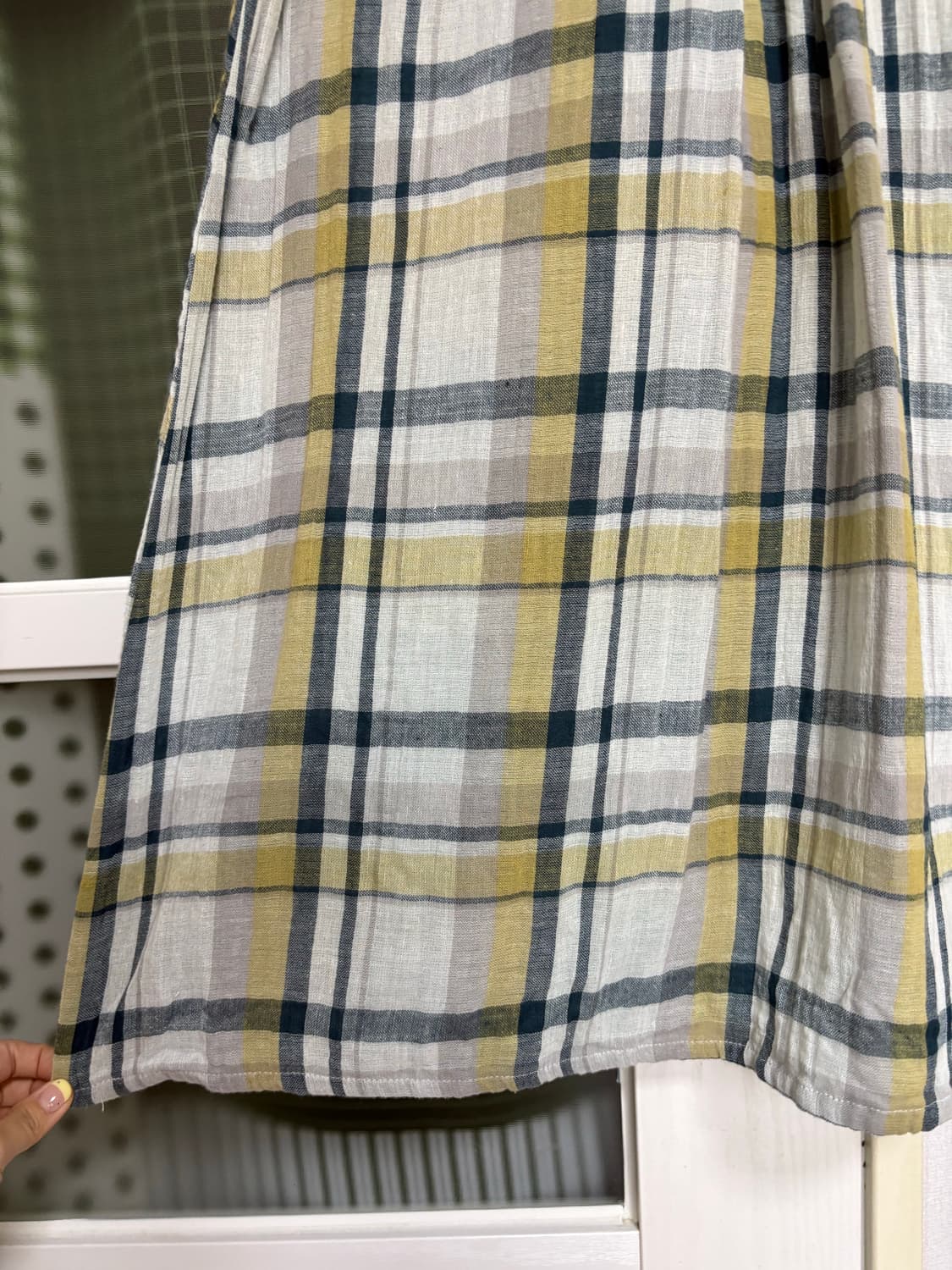 그린 체크 브이넥 원피스 상품이미지8