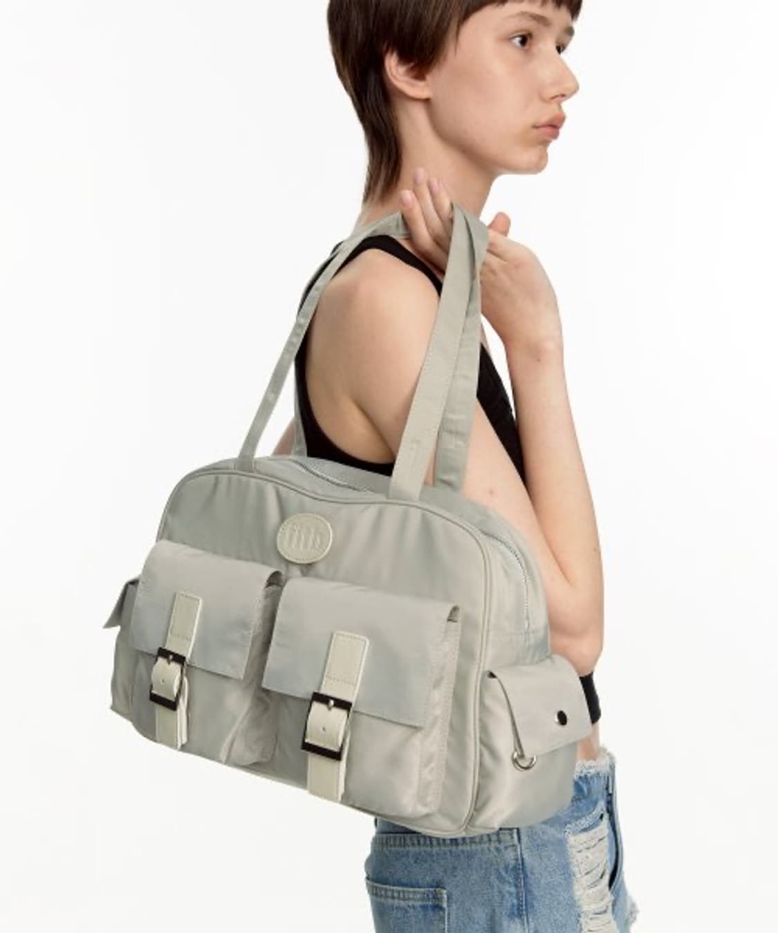 PK Shoulder Bag (nylon)(light grey) 상품이미지1