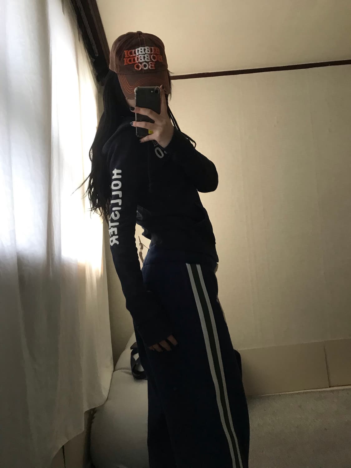 홀리스터 네이비 딱붙핏 후드집업 상품이미지3