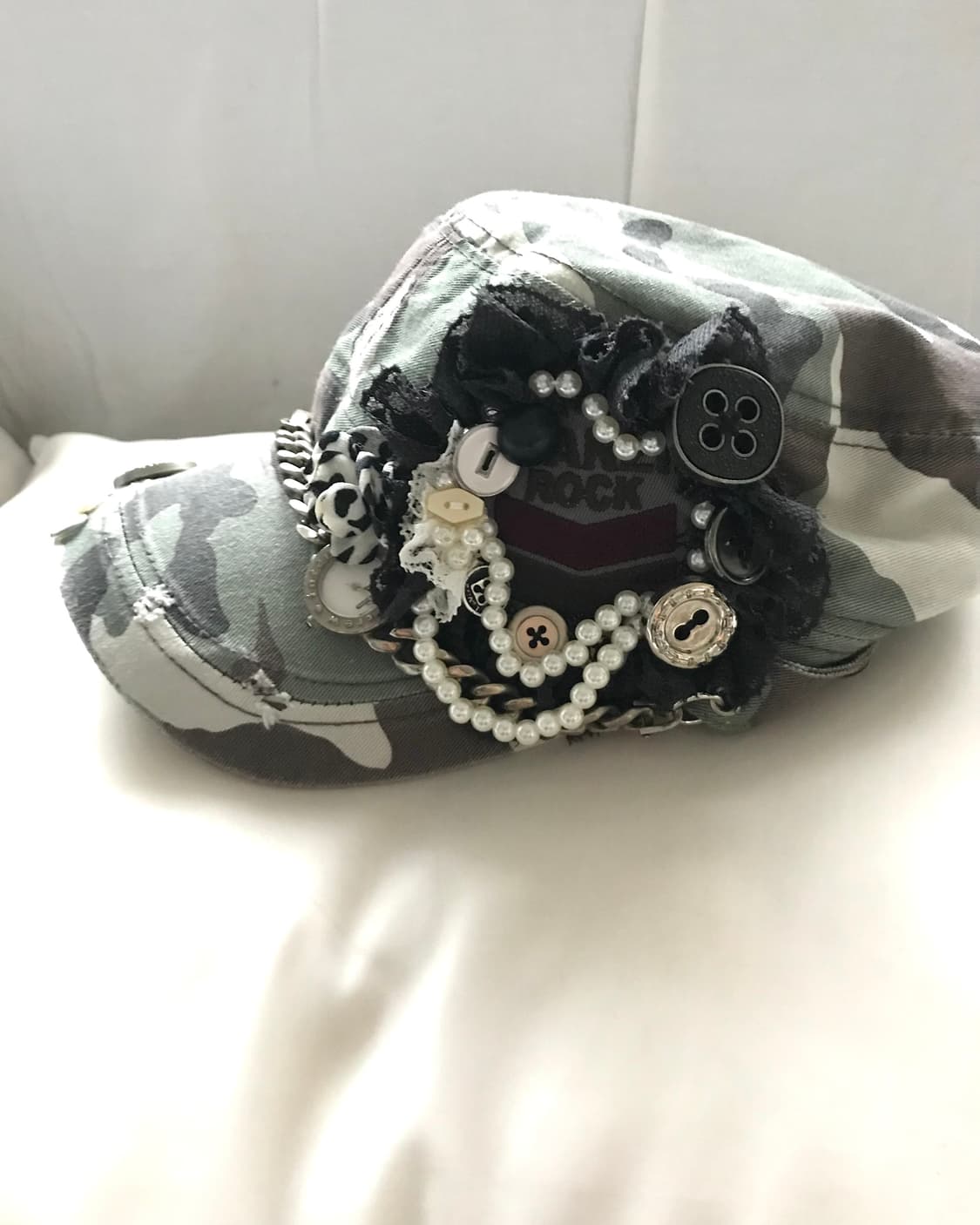 Custom🐾)camo bold chain&clock cap 상품이미지2