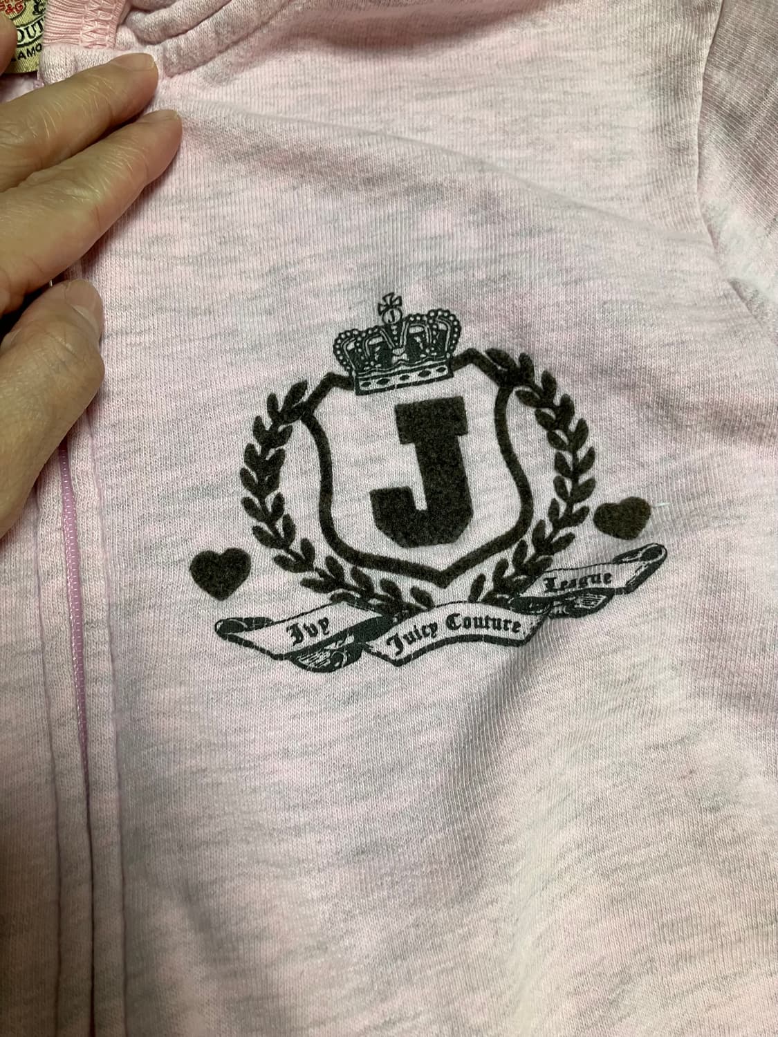 Y2K 쥬시 꾸뛰르 (초 희귀) 코튼 후드 집업 핑크 패리스힐튼 착용 상품이미지3