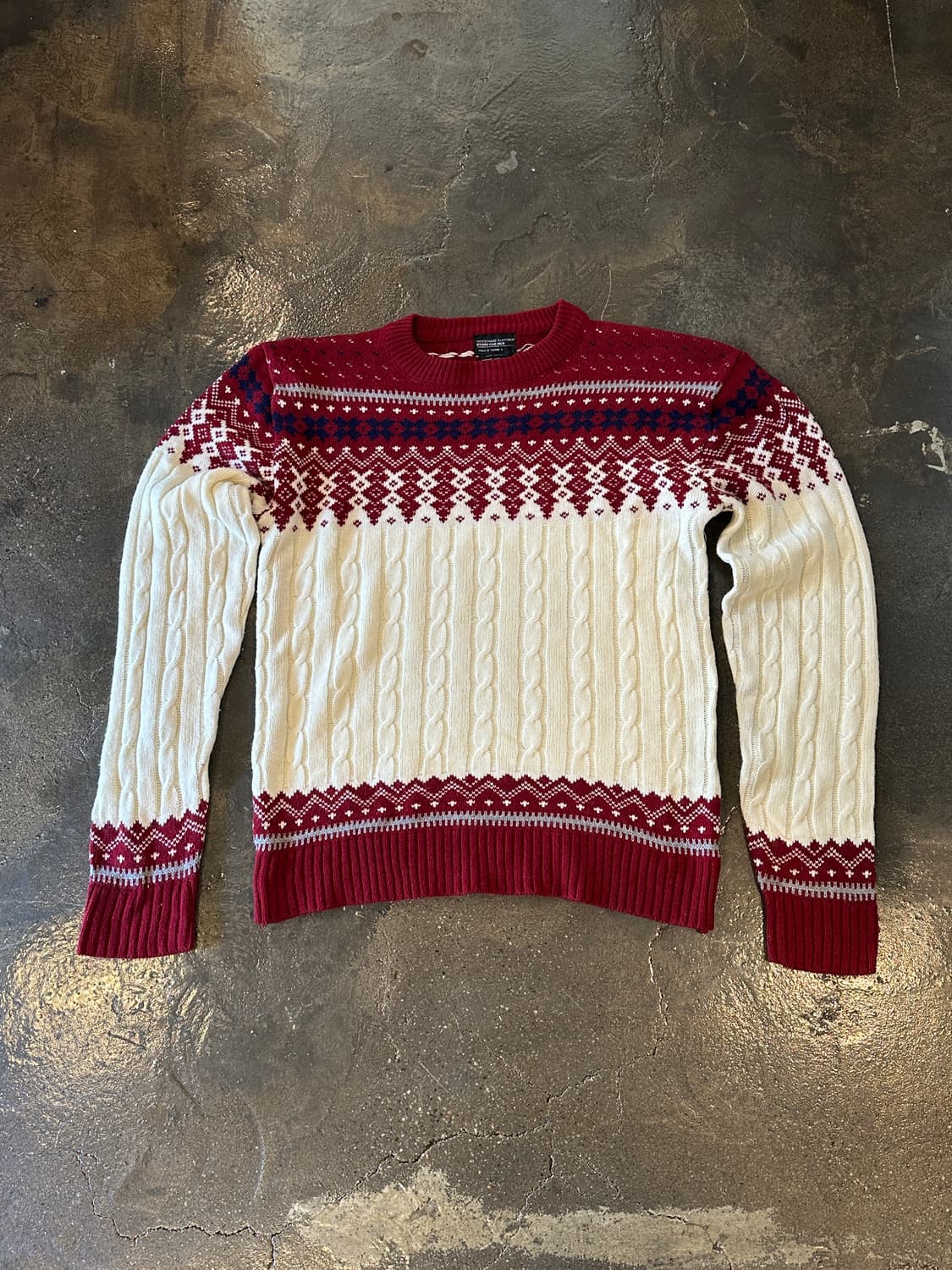 빈티지 크리스마스 케이블 니트 스웨터 XL 상품이미지1