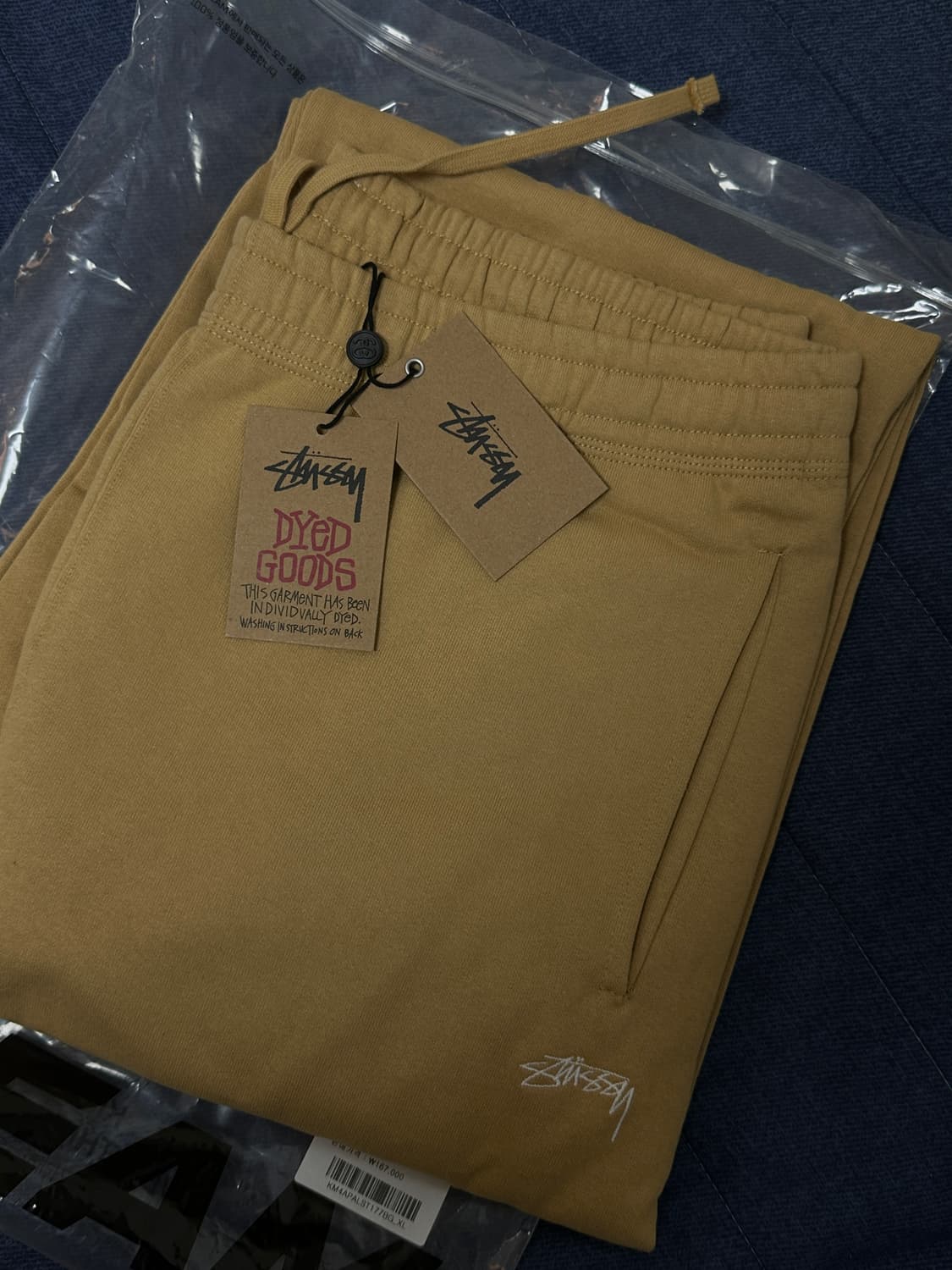 새상품 스투시 오버다이드 로고 팬츠 탄 xl 상품이미지1