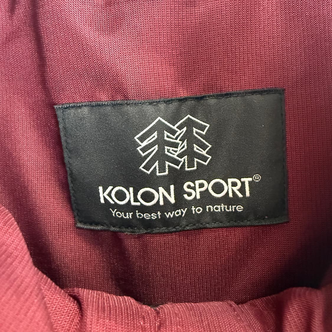 100) 코오롱 우븐 바람막이 롱 자켓 버건디 상품이미지3