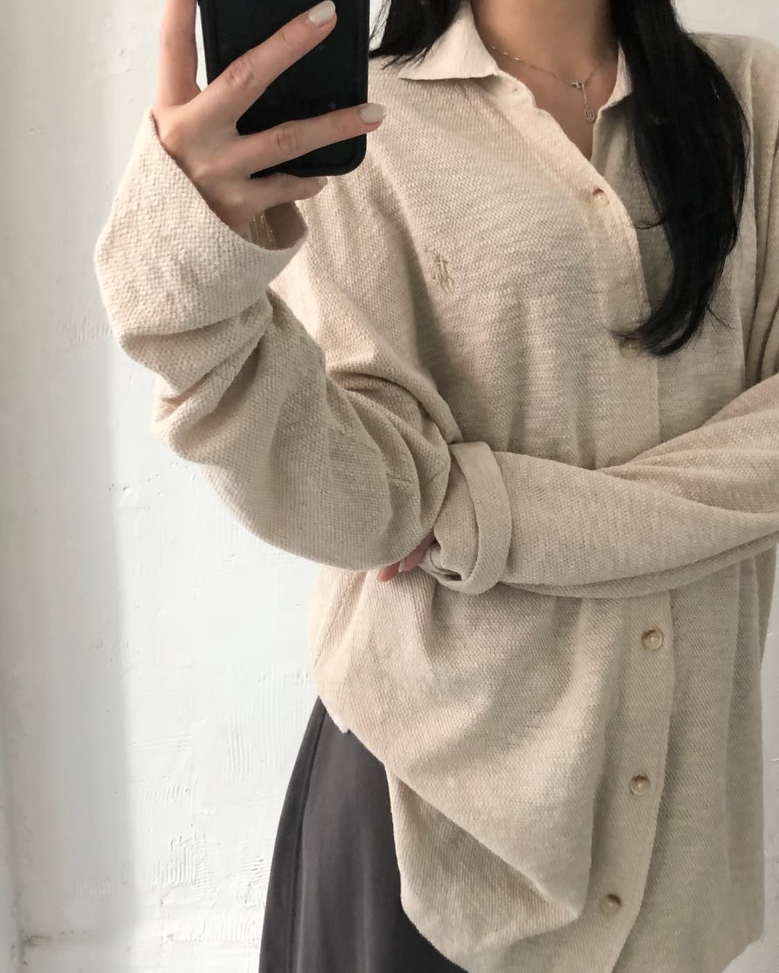 Polo 폴로 랄프로렌 신형 코튼린넨 베이지컬러 버튼 카라 슬리브 가디건 상품이미지2