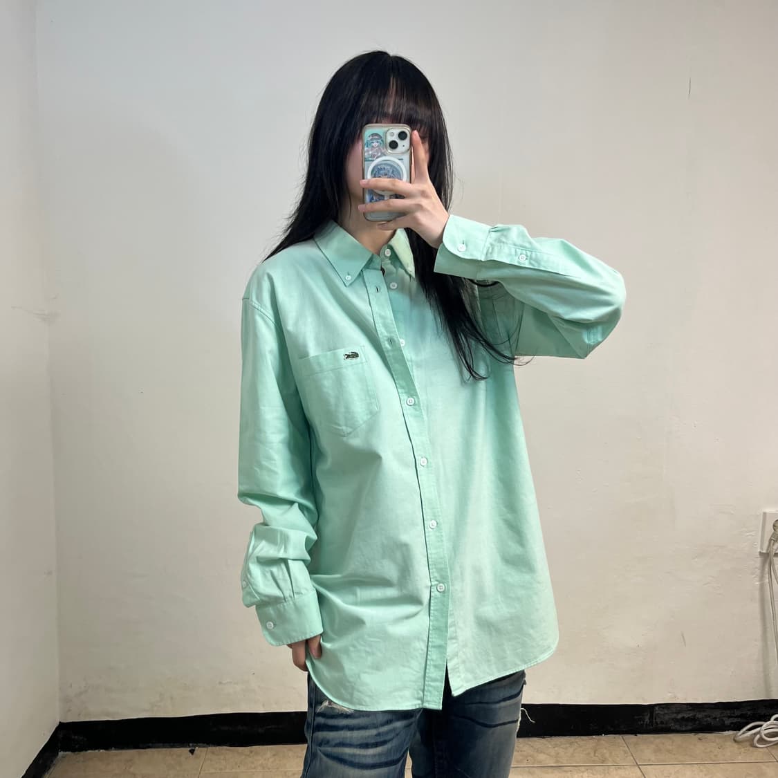 Lacoste mint check shirt 상품이미지2