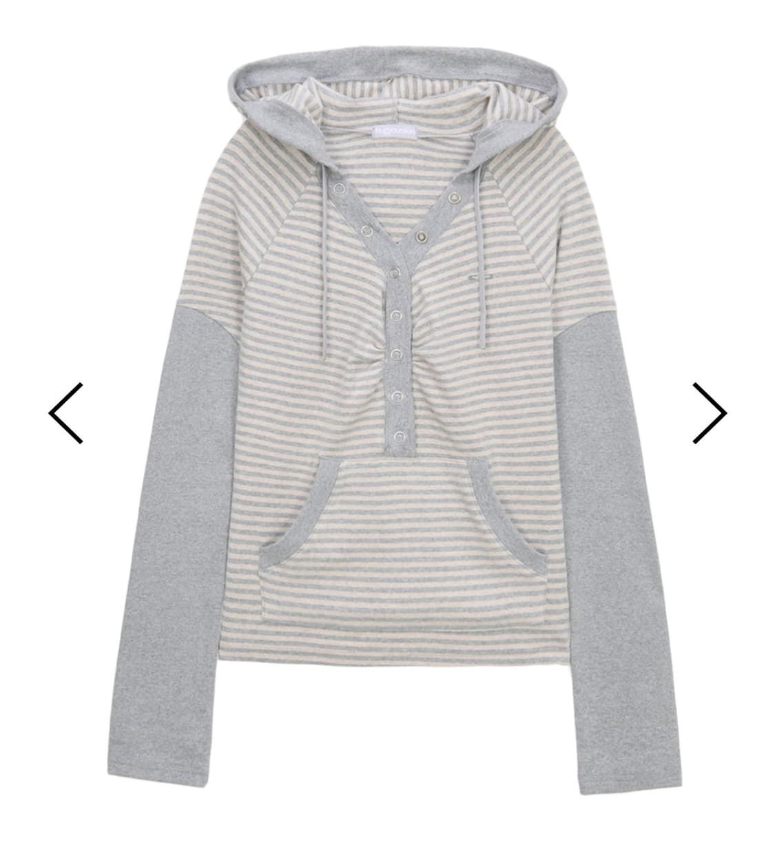 허그유어스킨 스프라이트 스냅 버튼 후디 후드티 후드집업 그레이 상품이미지1