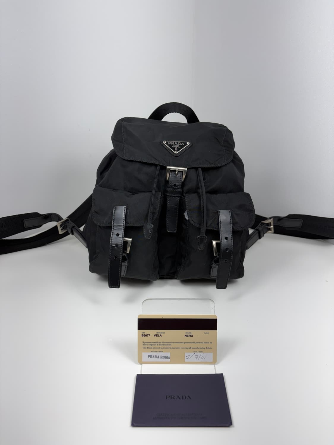 프라다 B6677 나일론 투포켓 스몰 백팩 상품이미지1