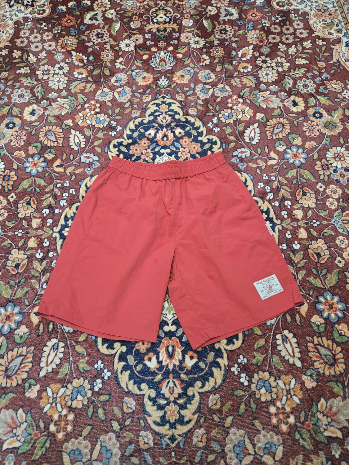 [M] 트루릴리전 붓다 로고 나일론 밴딩 반바지 (레드) 상품이미지1