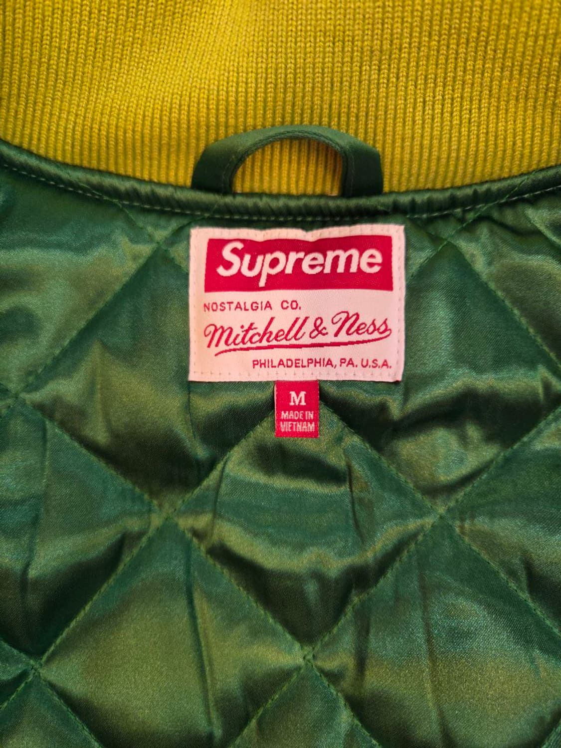 24FW 슈프림 미첼 & 네스 사틴 바시티 자켓 그린  상품이미지5