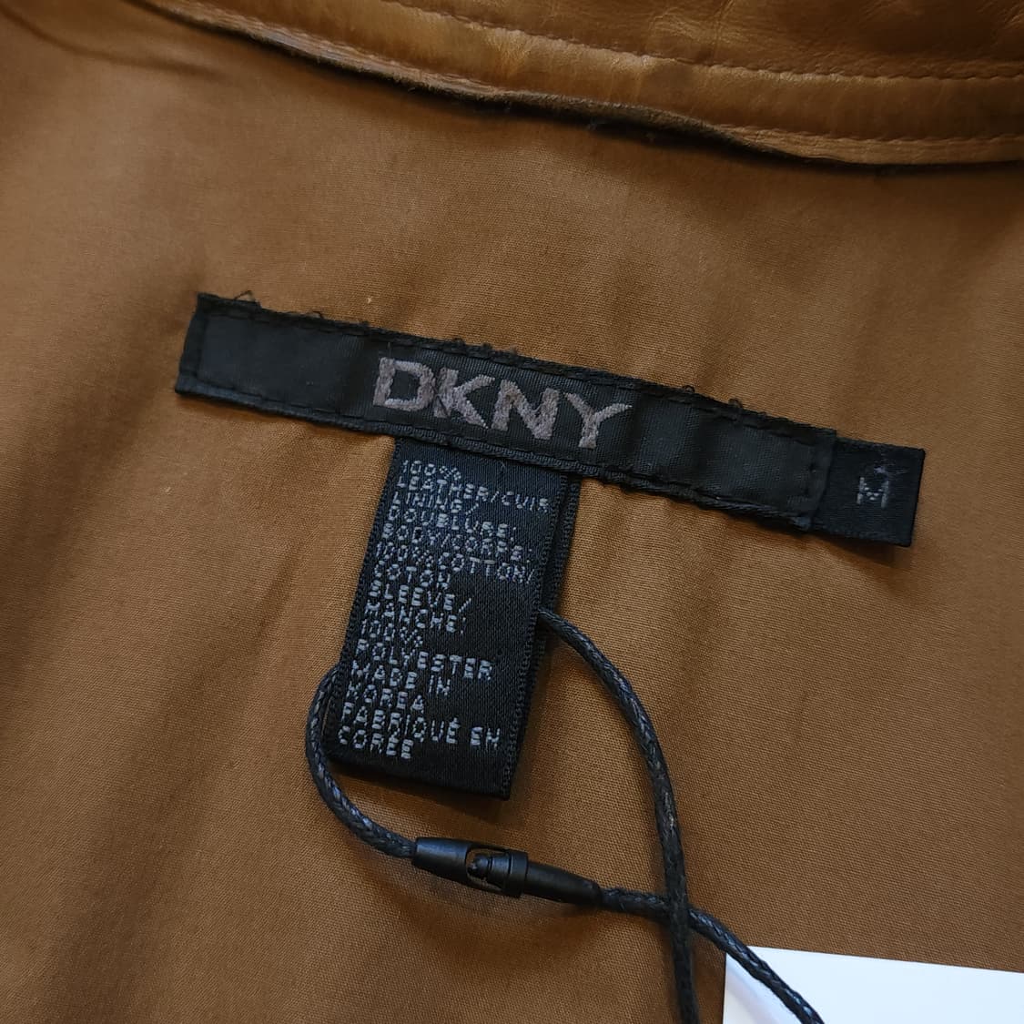DKNY 도나카란 뉴욕 프렌치 바이커 레더자켓 카멜 M 상품이미지7