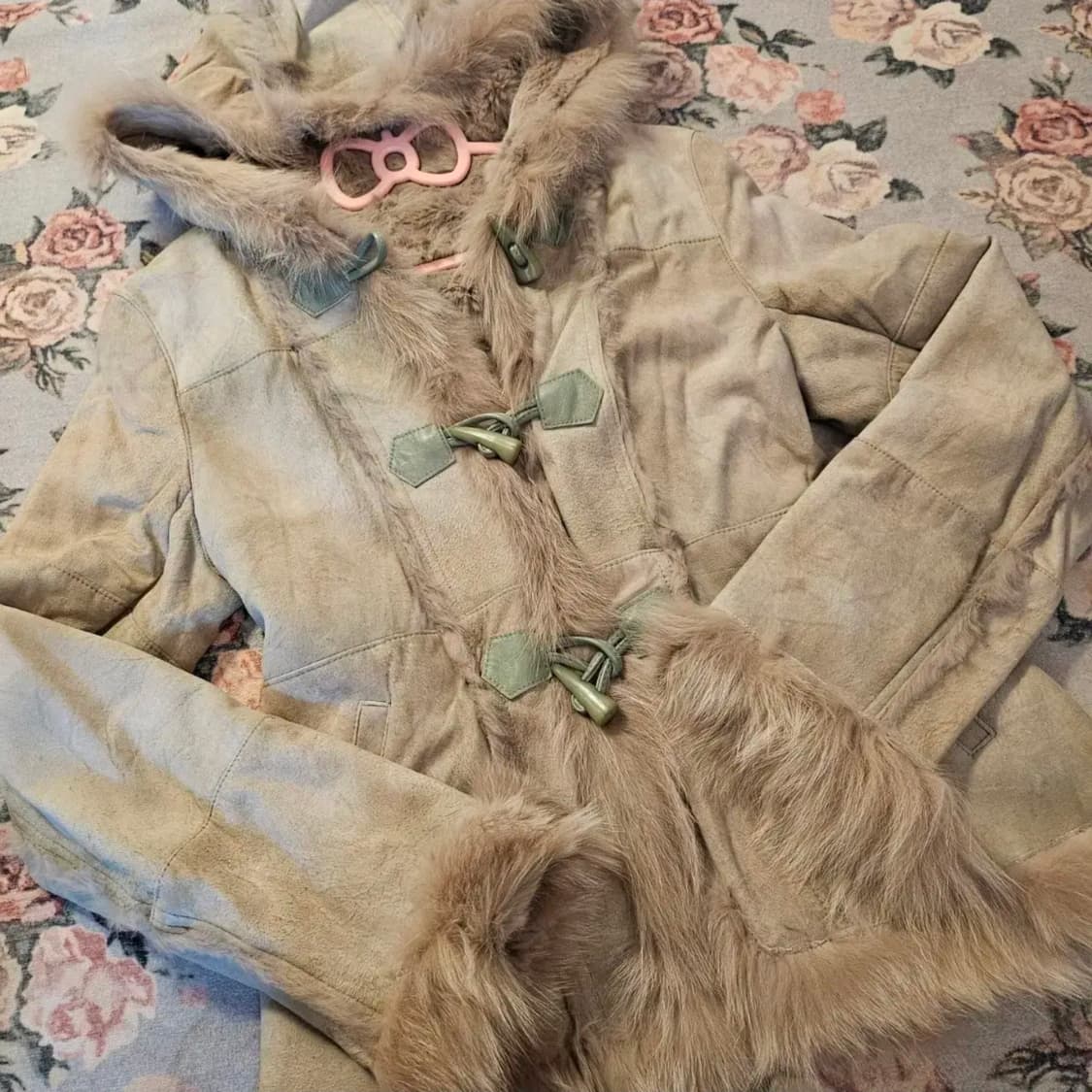 토끼털 & 폭스퍼 무스탕 빈티지 코트 상품이미지1