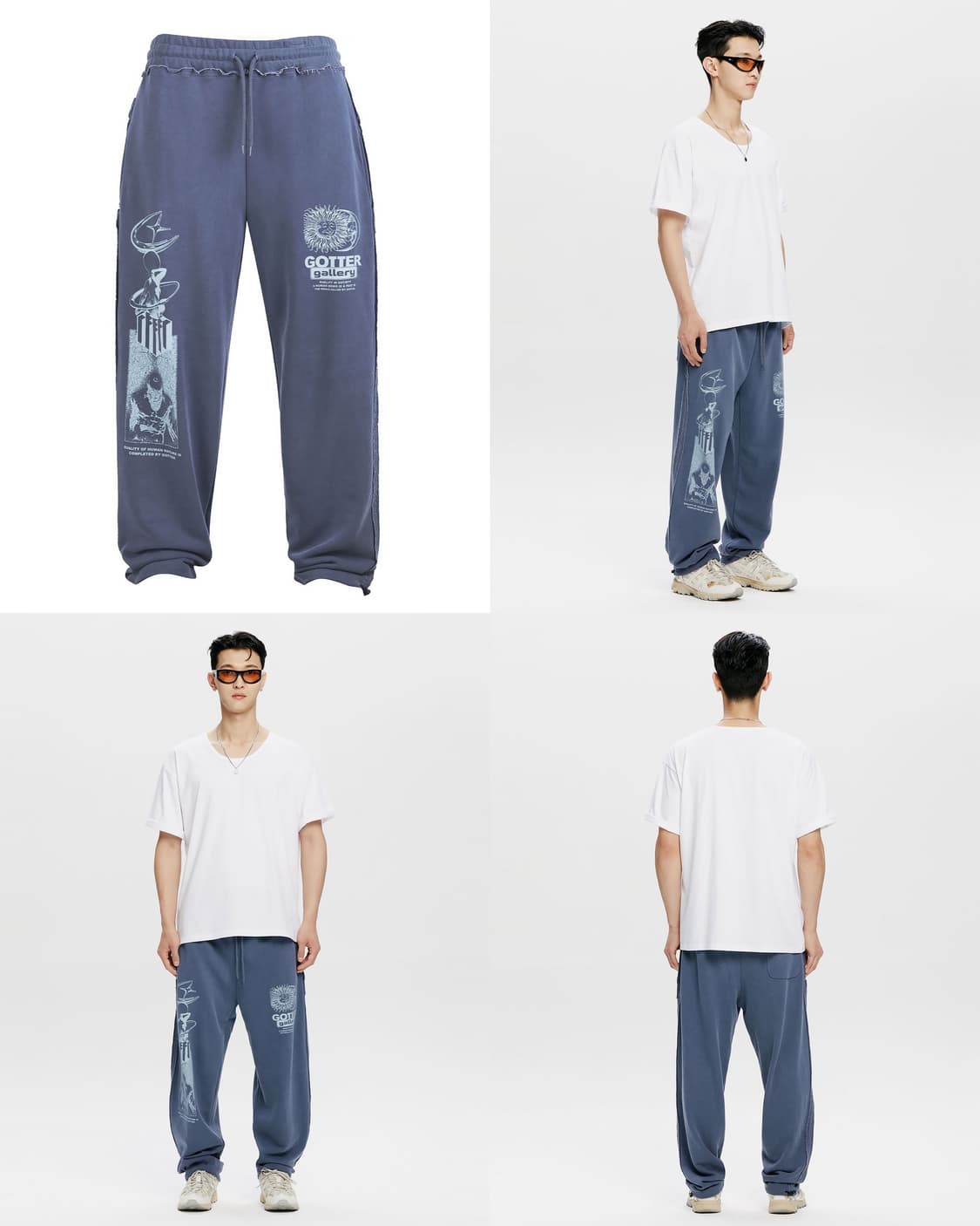 가터갤러리 메토닉 사이클 스웨트 팬츠 바지 인디고 블루 L 상품이미지4