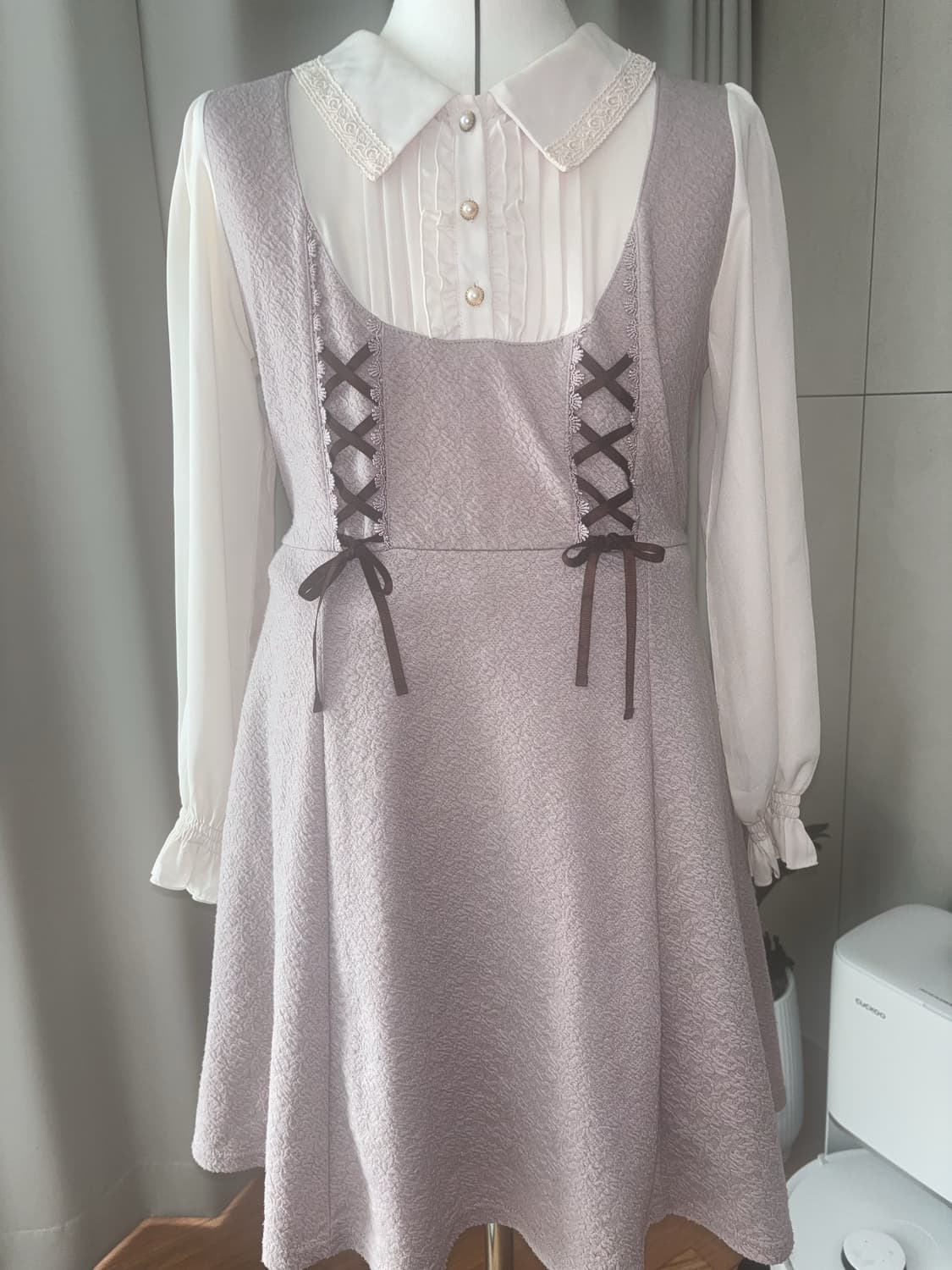 Axes femme 엑시즈팜 리본 레이스업 원피스 일브 로걀 히메 상품이미지1