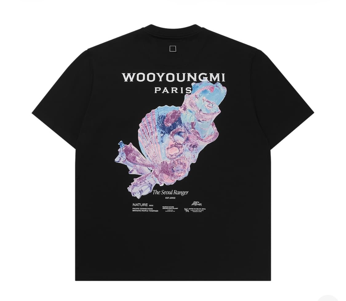 (size 44) 우영미 3D 코랄 백로고 티셔츠 블랙 상품이미지1