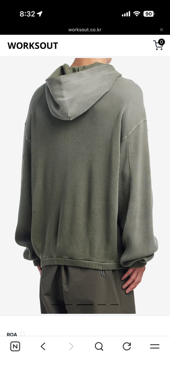 로아 BEE SUN FADED WAFFLE ZIP UP HOODIE  상품이미지4