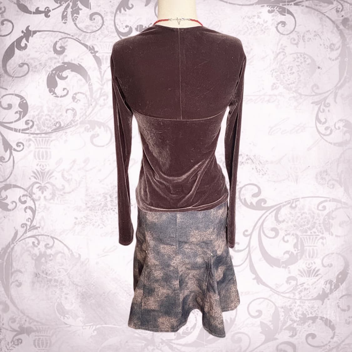 오리엔탈 핀터깔 페어리 대장 벨벳 코르셋 오프숄더 포인트 코디세트  상품이미지3