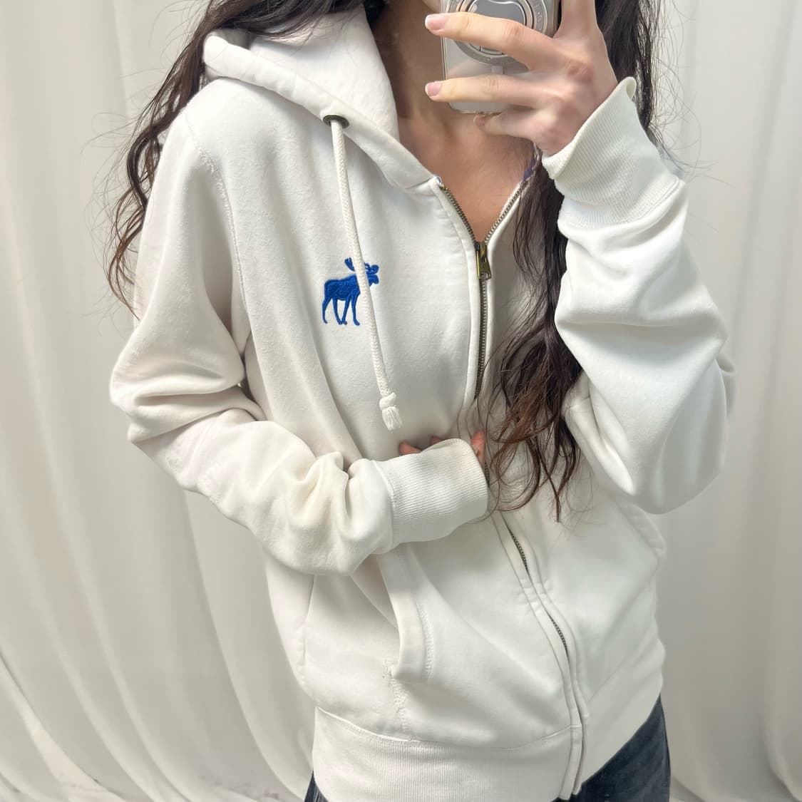 Abercrombie White Hoodie Zip-up 상품이미지2