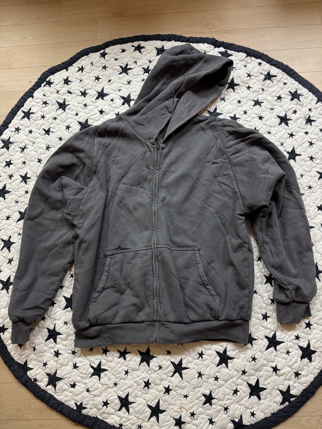 이지갭 더블 레이어드 후드집업 다크 그레이 상품이미지1