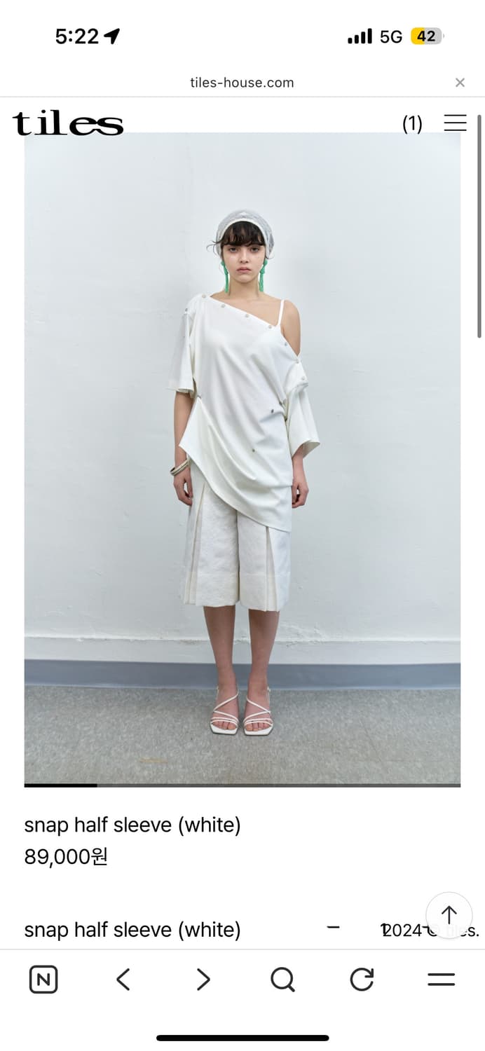 Tiles 스냅 하프 티셔츠 상품이미지1