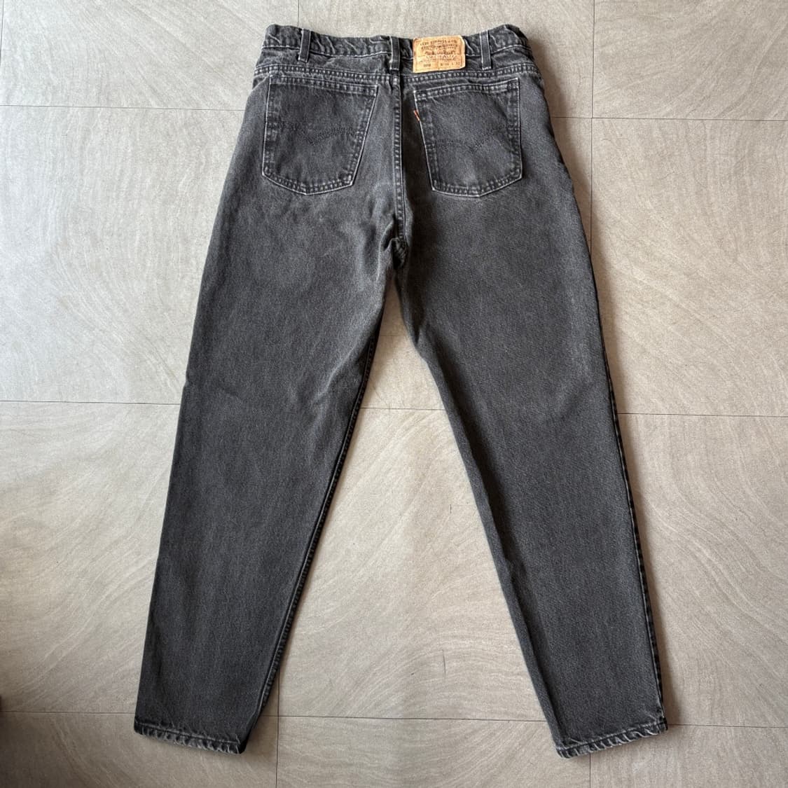 95년 미국 생산 리바이스 550 데님 오렌지탭 블랙 팬츠 상품이미지7